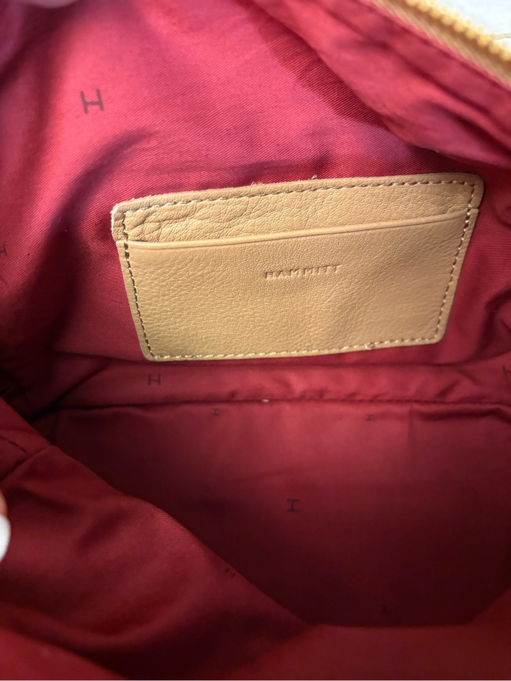 Hammitt Evan Small Crossbody-Toast Tan Leather Brushed Gold Rivets-Pristine - Picture 8 of 16